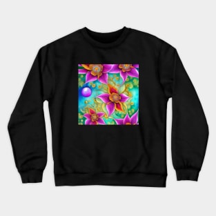 Purple Flowers Crewneck Sweatshirt